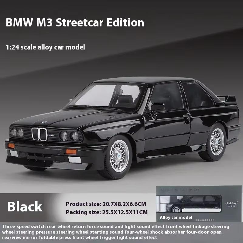 

LYZRC Новый 1:24 1988 BMW M3 E30 литая спортивная модель автомобиля литая металлическая классическая модель автомобиля с высокой имитацией звука и света детские игрушки подарок чёрный