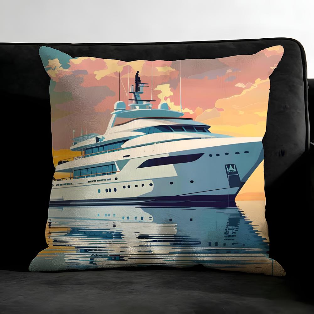 Ships Cushion Cover Pillowcase Ultra Soft Skin Friendly Fabric Cloud Like Comfort & Concealed Zipper