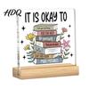 Warm Gift for Friends Motivational Mental Health Desktop Decoration Acrylic Sign with Wooden Stand Spiritual Support Office Desk Decor Inspirational