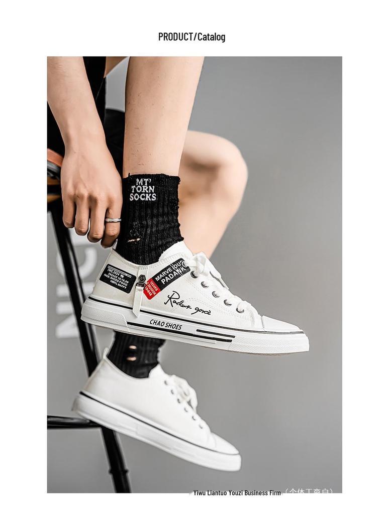 2025 Men's Breathable Versatile Canvas Sneakers - Trendy Summer Low-Top Casual Shoes for Youth