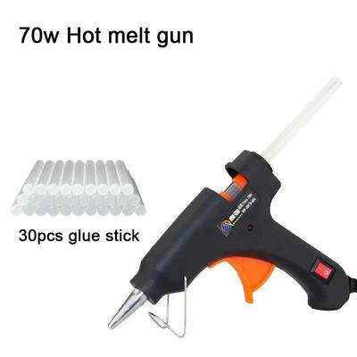 EU Plug 70W Hot Melt Glue Gun with 7mm Transparent Glue Stick Mini Gun Home Electric Heat Temperature Gun Repair Tool Special Stick Set