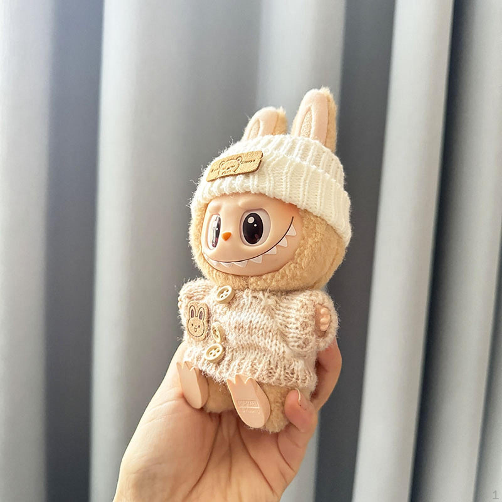 

15 см-17 см плюшевая кукольная одежда наряд свитер с шапочкой стильные аксессуары для наряда белый