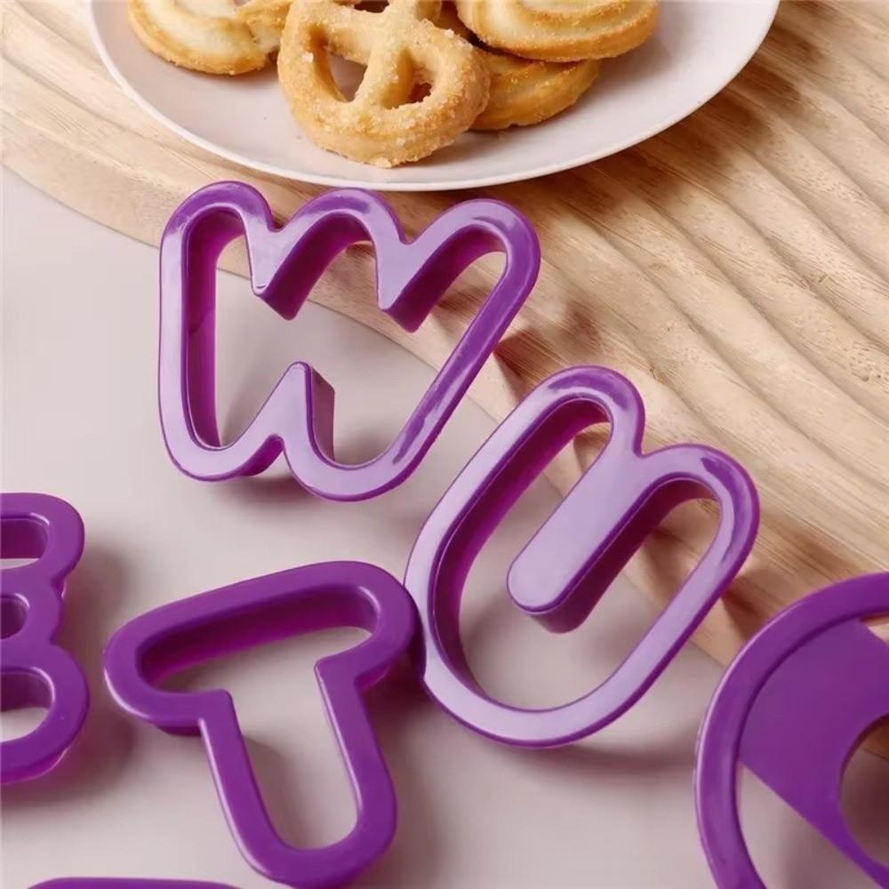 Plastic Material Alphabet Biscuit Cutters 26 Letters Set DIY Fondant Molds Home Kitchen Baking