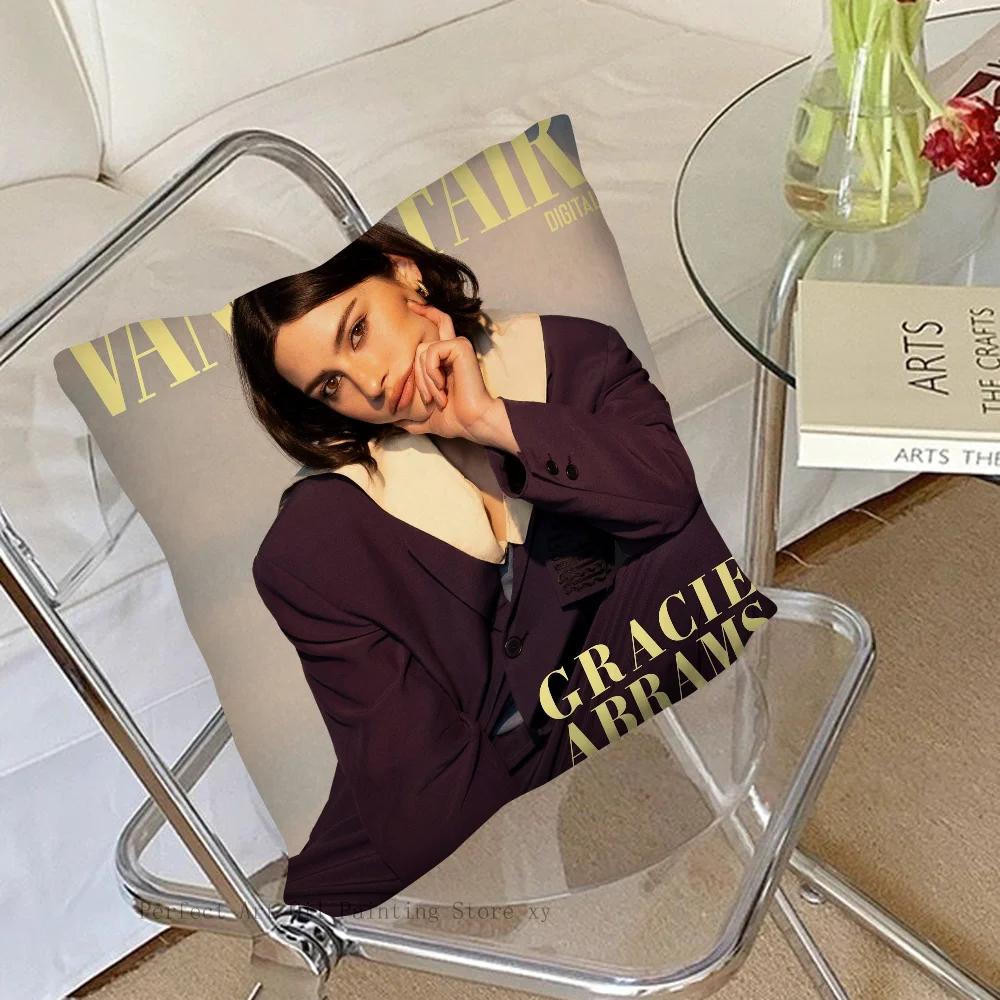 Singer Gracie Abrams Hot Music Pillow Case Square Pillow Bedroom Sofa Leisure Comfort CushionLiving Room Home Decoration 40X40