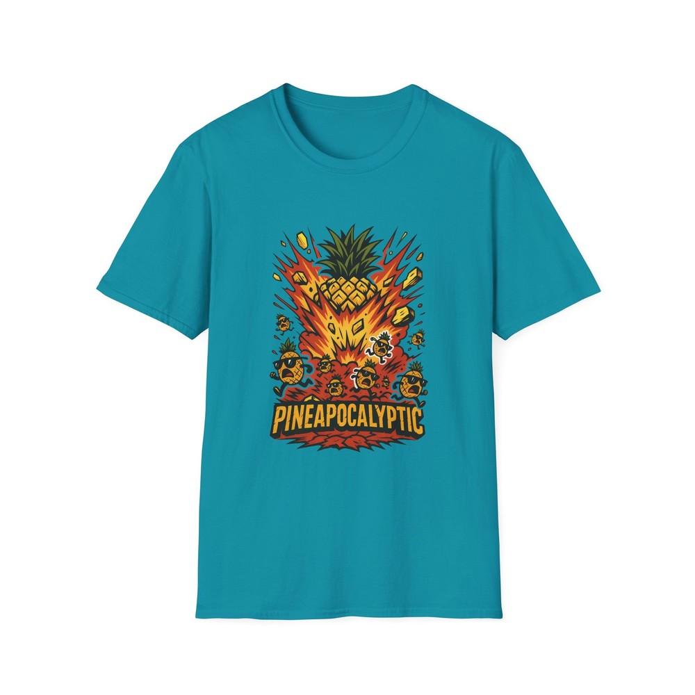 

Unisex Softstyle T-Shirt Exploding Pineapple Panicked Fruit Chaos Funny Summer 3XL
