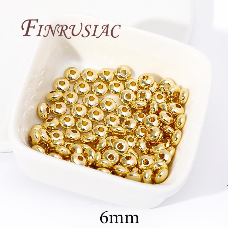 3.5mm 4mm 5mm 6mm Spacer Beads 18K Gold Plated Separator For Beads,Bracelets Beads Accessories,DIY Jewelry Making Supplies