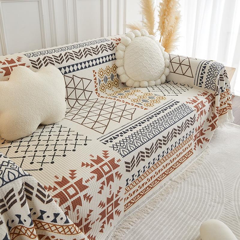 Ethnic Style Sofa Cover Cloth for All Seasons, High-end Sofa Blanket, Full Cover Sofa Towel, All-inclusive Universal Sofa Cover Cushion