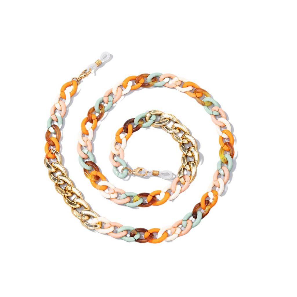 Spot glasses chain acrylic retro buckle DIY plastic beaded acrylic simple chain eye chain chain