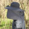 Solar Fan Hat with Neck Flap USB Rechargeable UV Dual Cooling Fan Fishing Hat Foldable Men Women Fisherman Hiking Mou