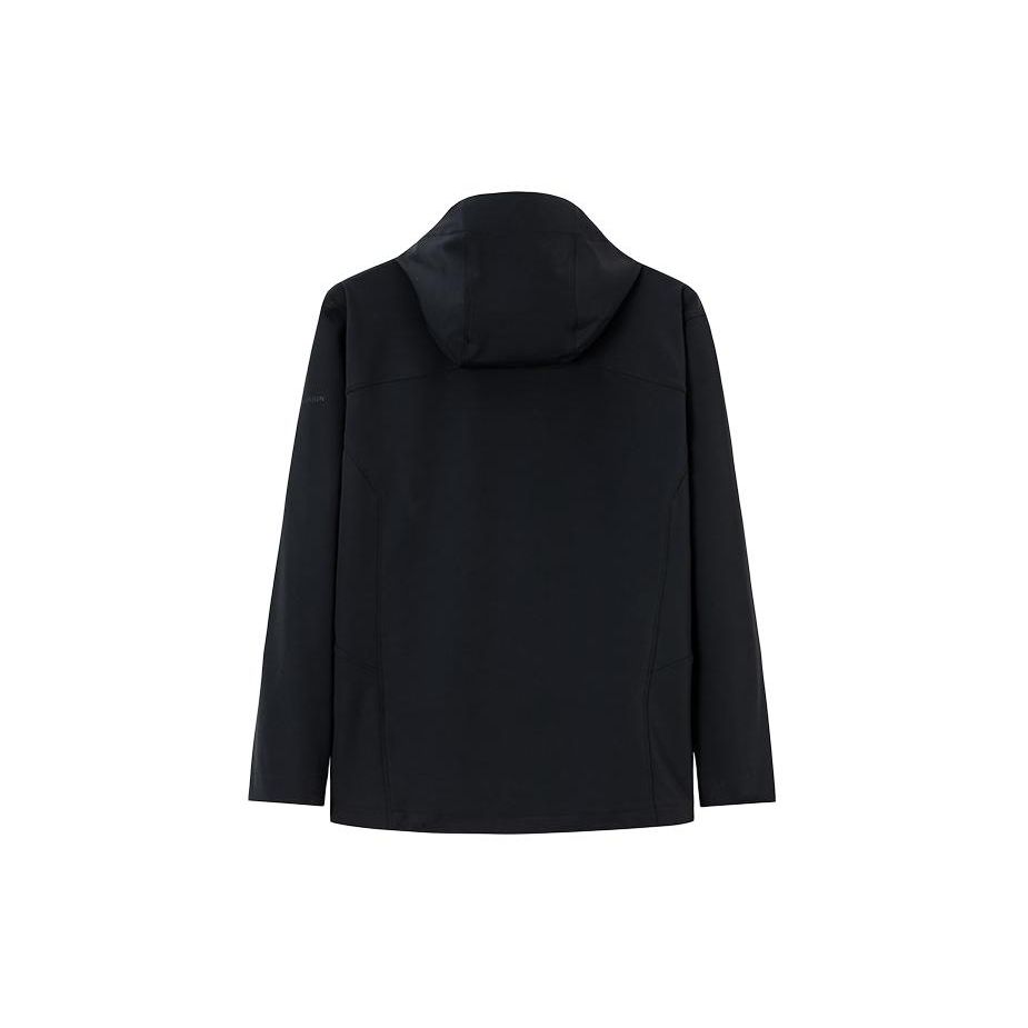 Anta Champion All-Weather Series Solid Color Zipper Water-Resistant Woven Sports Hooded Jacket Men Jackets Basic-Black 152410606-2