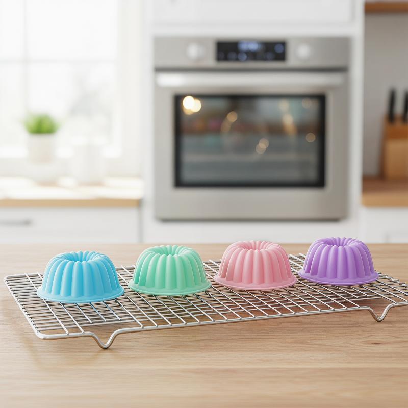 12 Pièces/set De Moules À Gâteaux En Silicone De Qualité Alimentaire, Godets À Muffins Ronds Multicolores, Moules À Gâteaux En Silicone De Cuisson