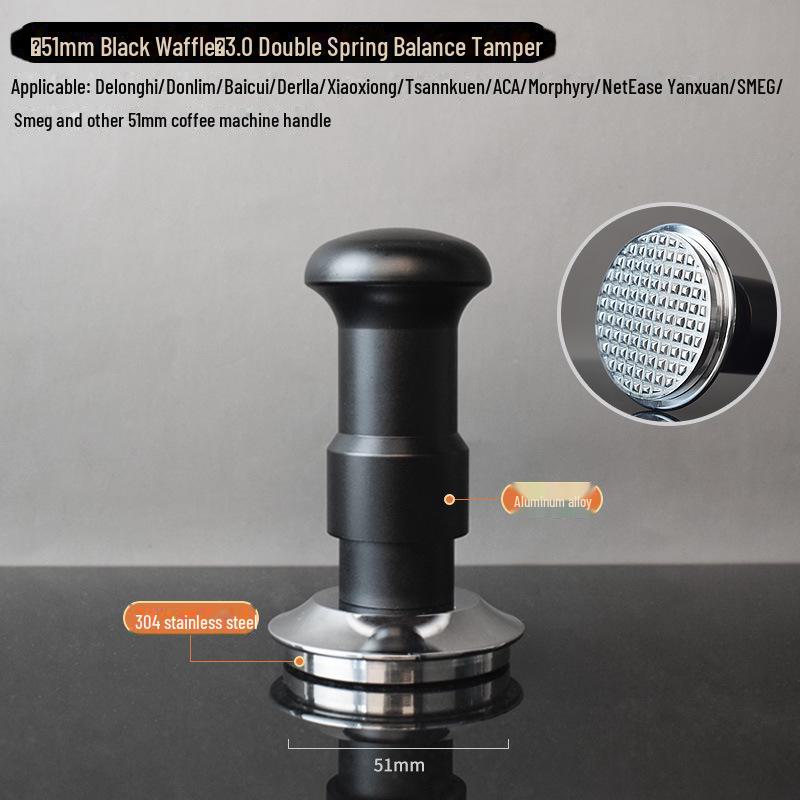 3.0 Double Spring Espresso Tamper with Free Adjustment, Constant Force, Balance - 51/53/58mm