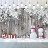 Blue Christmas background photography  winter snowman happy party  New Year props polyester background