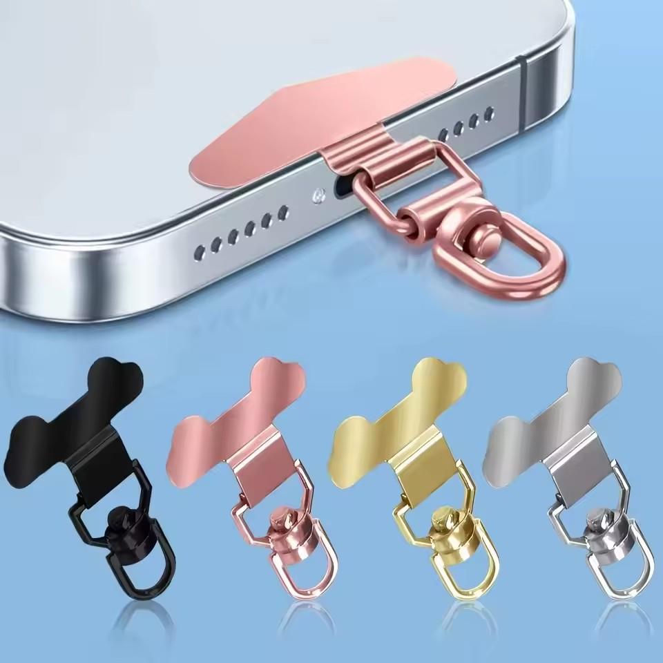 360° Rotatable Phone Lanyard Clip Patch Ultra-thin Stainless Steel Phone Case Hanging Rope Card Anti-lost Strap Fixed Gasket
