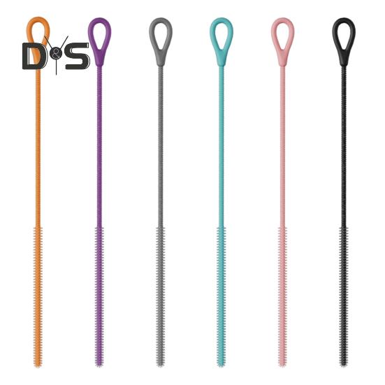 2ks silikonové kartáče na čištění brček, sada, hloubkové čištění, výkonný kartáč na odstraňování skvrn od mléčného čaje v potravinářské kvalitě, protiskluzová rukojeť, nástroj na čištění brček