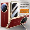 Etui do Huawei Honor Magic V5 Luksusowa Skóra PU Stojak na Obiektyw Ochronne Tylne Pokrowiec do Magic V5 Wszechstronna Muszla z Zawiasem Sprężynowym