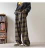 Retro Plaid Casual Pants Men's Spring and Autumn New Drape Wide-leg Cityboy Trendy Sports Straight Pants
