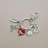 Vintage Syringe Stethoscope Keychain with Heart-Shaped Pendant