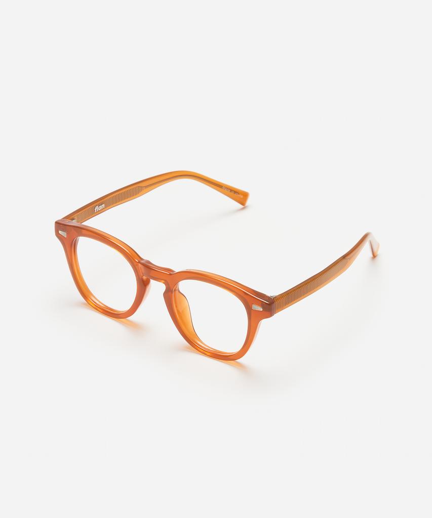 Peullang Pf315 Arnel-Style Horn-Rimmed Glasses Amber (C3)