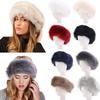 Fashion Fluffy Winter Warm Cap Wide Headband Elastic Outdoor Ski Hats Furry Ear Warmer Soft Warm Earmuff for Women