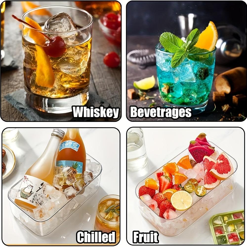 32-Grid Ice Cube Mold Easy Release Clear Ice Storage Box BPA-Free Tray with Lid for Cocktails Whiskey Party Kitchen Freezer-Safe
