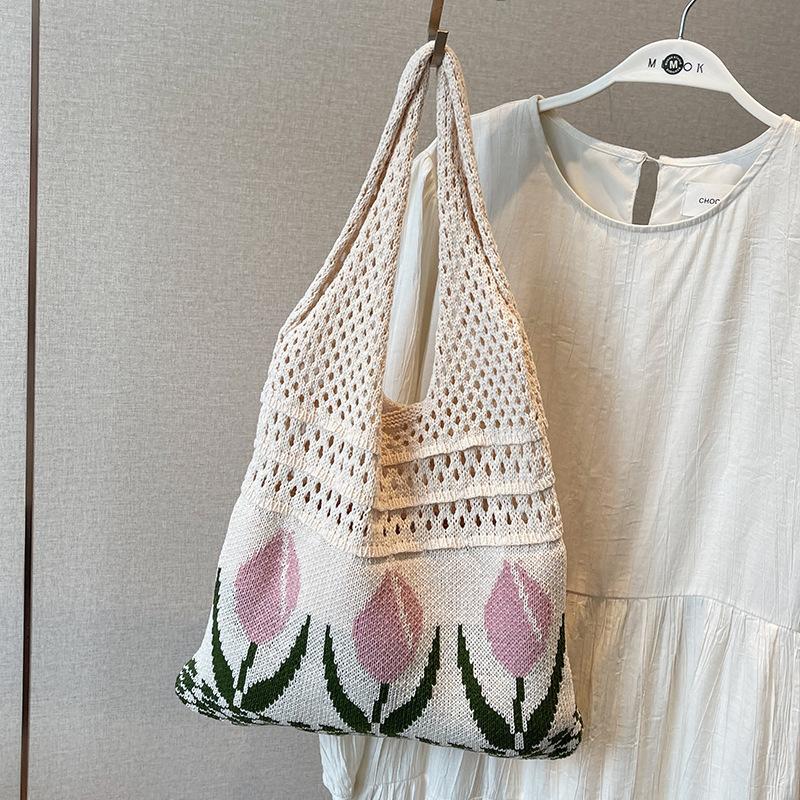 

Плетеная сумка женская большой вместимости новая летняя универсальная на плечо сумка для покупок модный класс сумка-тоут