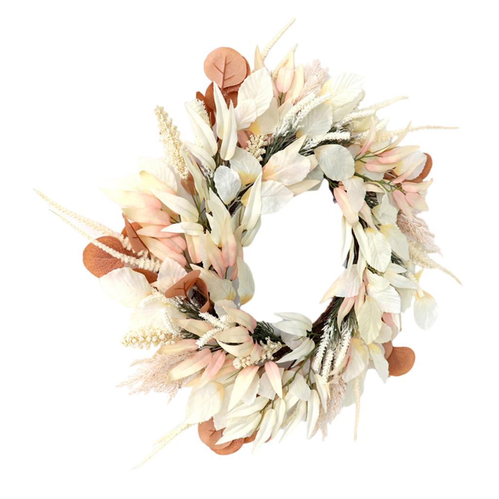 Artificial Ear of Rice Front Door Wreath for Window Hallway Farmhouses Home Decoration Thanksgiving Decoration Wreath