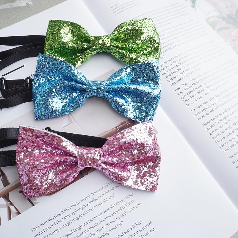 Sparkling Gold Glitter Resin Bow Tie Pin For Wedding And Party Wear