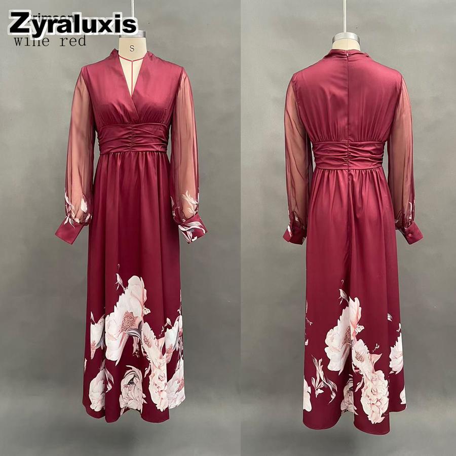 Abito a Maglia Lunga Patchwork Floreale Slim Fit Francese Gonna Maxi Stampata Versatile per Donna