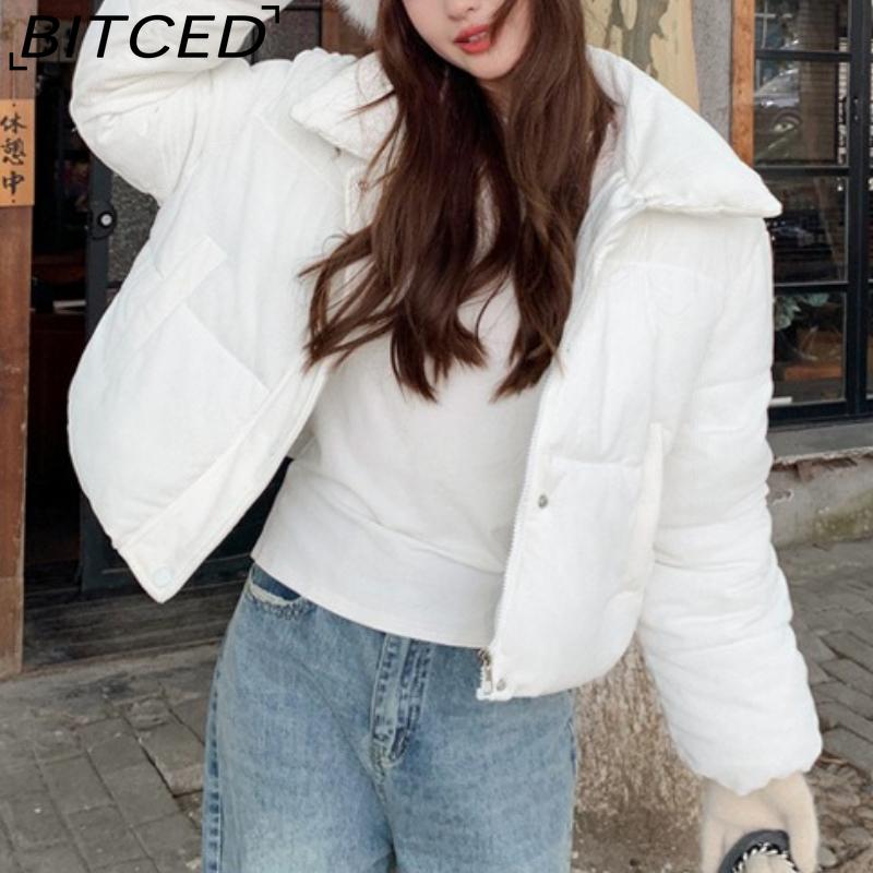 BITCED Down-Filled Cotton Jacket: Petite Niche & Distinctive Quilted Coat for Women Autumn/Winter High-Waisted Short Cotton Jacket