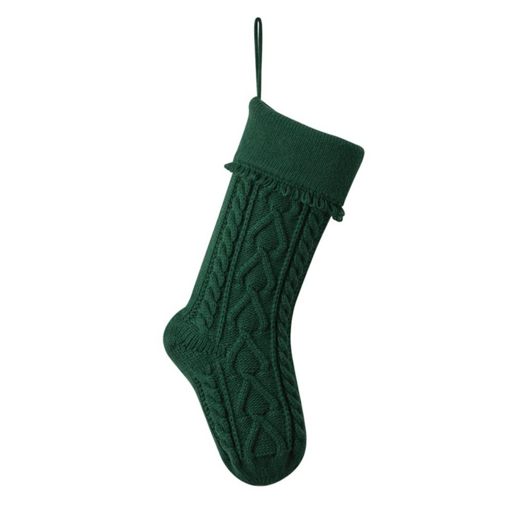 18"/46CM Christmas Stockings Hanging Ornaments Knitting Stocks Storage Bags Home Yarn Decorative Pendant Christmas Gift Bag