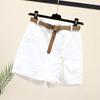 Gonna Pantaloncini Donna Vita Alta Finto Due Pezzi Bottoni Decorativi Spacco Laterale Monocolore Sopra il Ginocchio Tasche Dritti Morbidi Streetwear Abbigliamento Donna