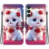 Handmade PU Leather Flip Case for Samsung Galaxy A25 (SM-A256E/A256B)- Anti-Slip Shockproof Cover with Wrist Strap & Heart/Rose Cat Designs