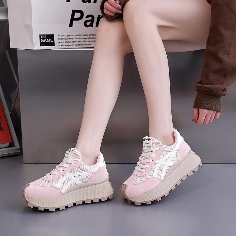 Spring versatile height-increasing dad shoes female niche students platform casual shoes mesh breathable fashion Forrest Gump shoes