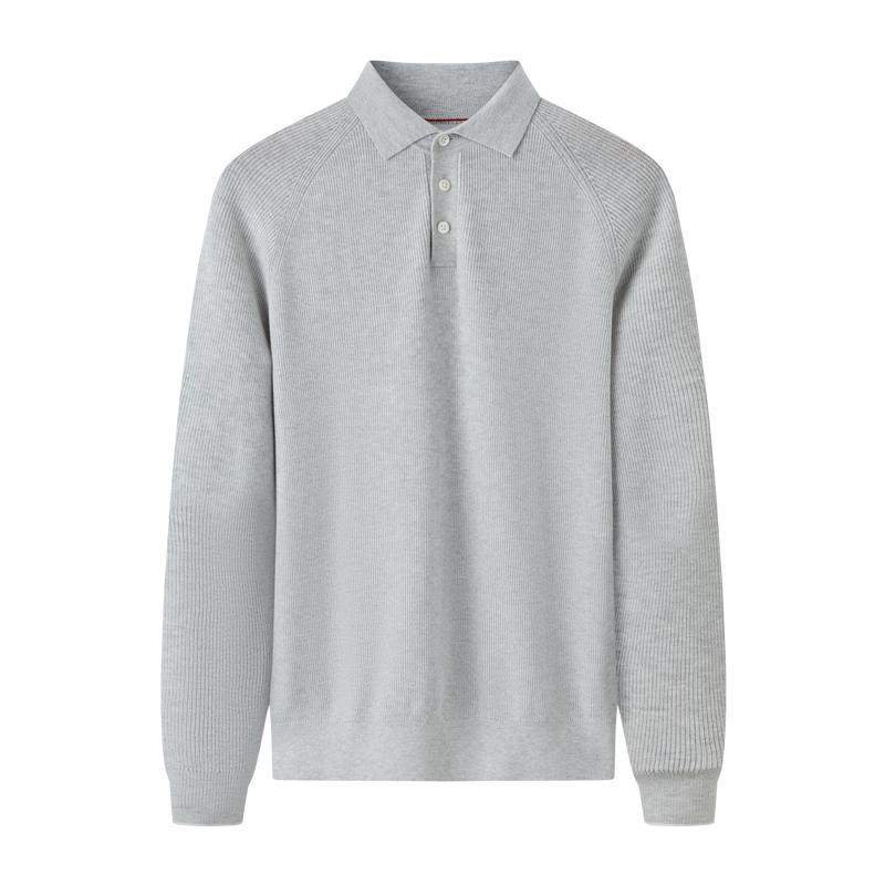 

Мужской пуловер Jiumuwang облегающего кроя из смесовой шерсти с отложным воротником L