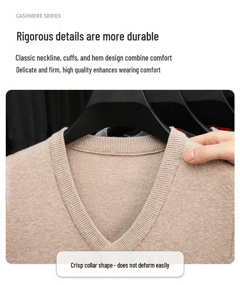Men's V-neck Wool Vest: Thick Autumn/Winter Sweater for All Ages