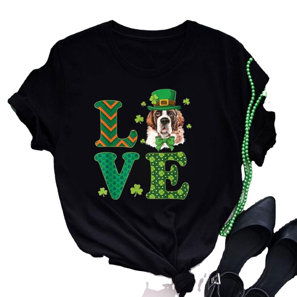 St. Patrick's Day Green Print Women T Shirt Short Sleeve O Neck Loose Women Tshirt Ladies Tee Shirt Tops Clothes Camisetas Mujer