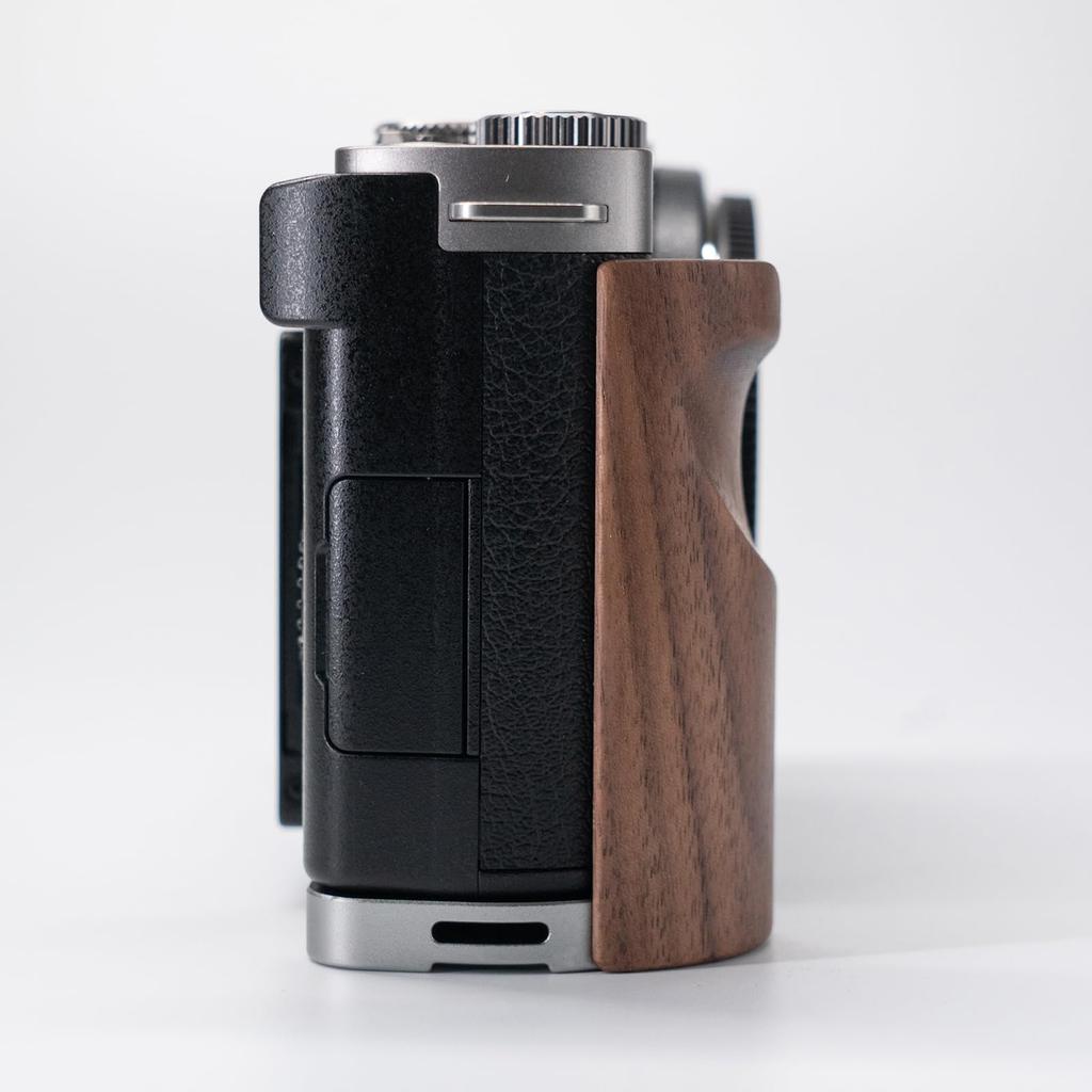 Iborrys Premium Solid Wood Camera Compatible with Panasonic LUMIX S9 Dedicated Quick Release Handcrafted Premium Retro Natural Wood Handle Silver