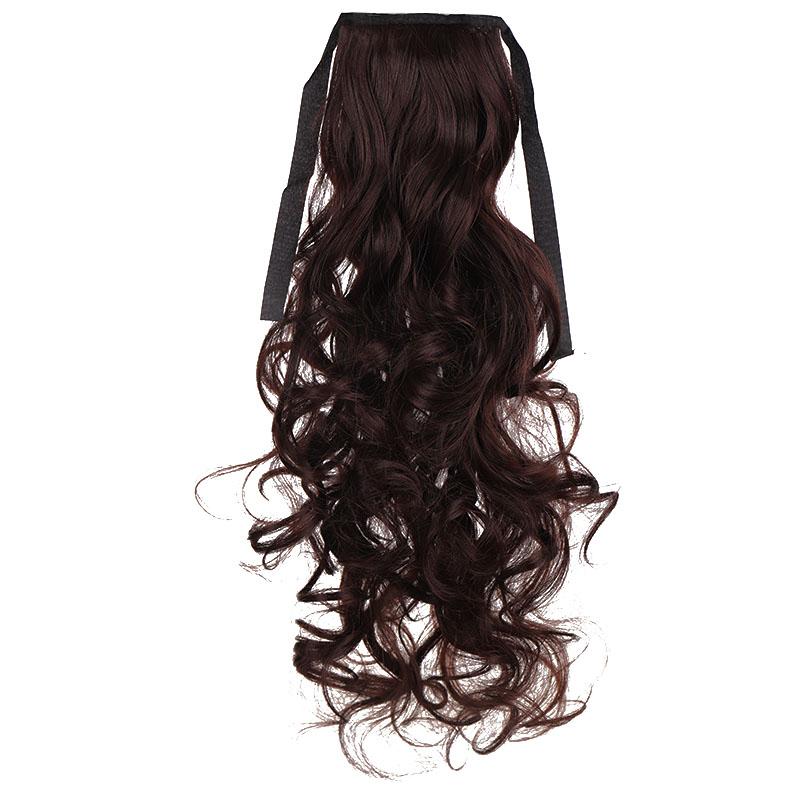 

24-дюймовые натуральные вьющиеся волнистые наращивания хвоста, пушистые наращивания хвоста для женщин и девочек