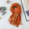 Double-sided Two-color Scarf for Women Autumn and Winter High End New Wool Scarf Shawl Imitation Cashmere Scarf
