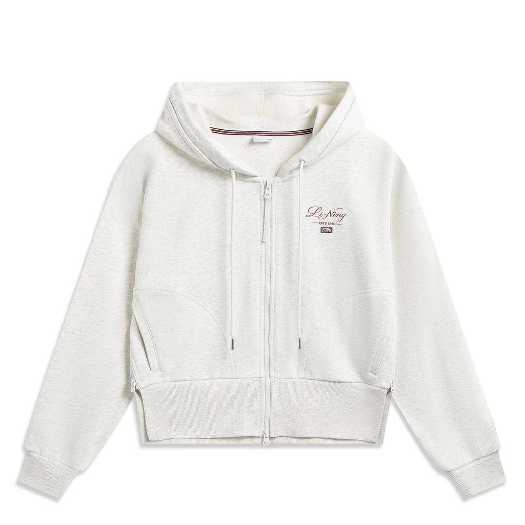 Li-Ning Letter Zipper Hooded Versatile Loose Cardigan Sweatshirt Women sweatshirt AWDW276-1