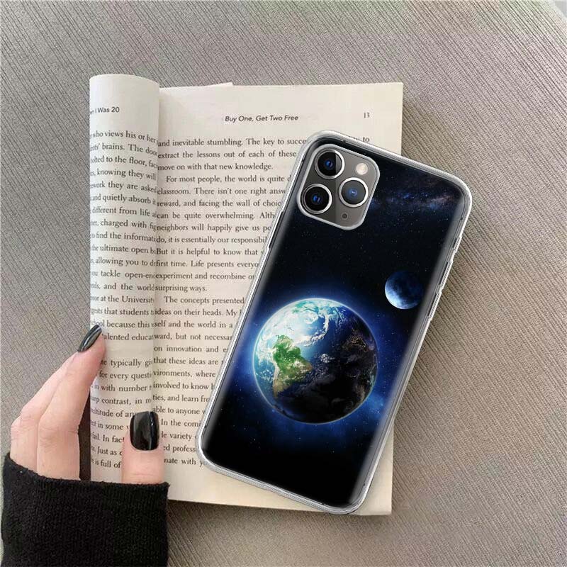 Earth, Stars, Space Phone Case For Apple Iphone 12 13 Mini 14 15 Pro 17 Pro Max Air 11 16E 16 Plus Shell Cover Clear T