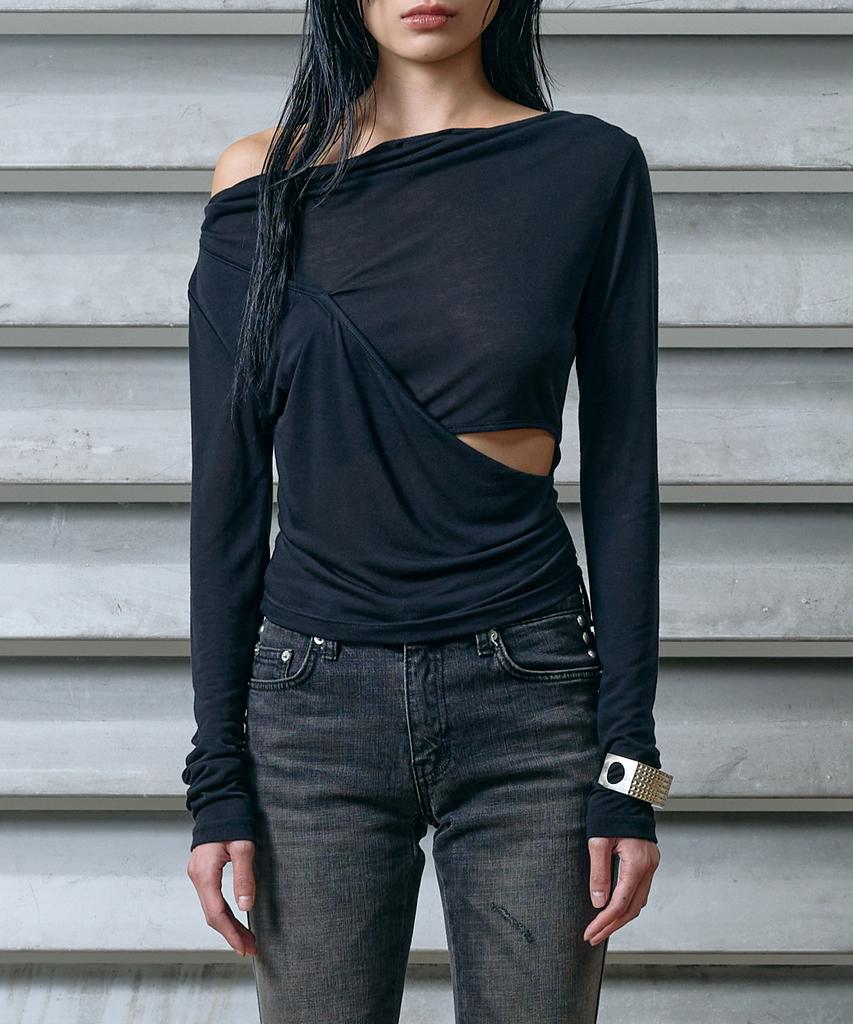 Weseuken Drapery Slit Long Sleeve (Black)