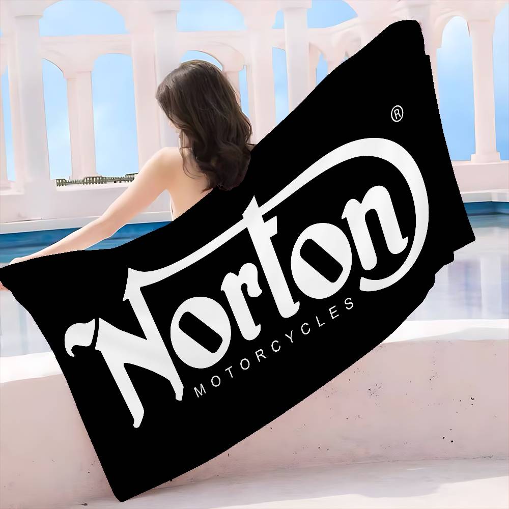 Berühmte N-Norton Motorräder Mikrofaserdecke Schnelltrocknende Strandtücher Übergröße Druck Super Saugfähige Pooltuchdecke