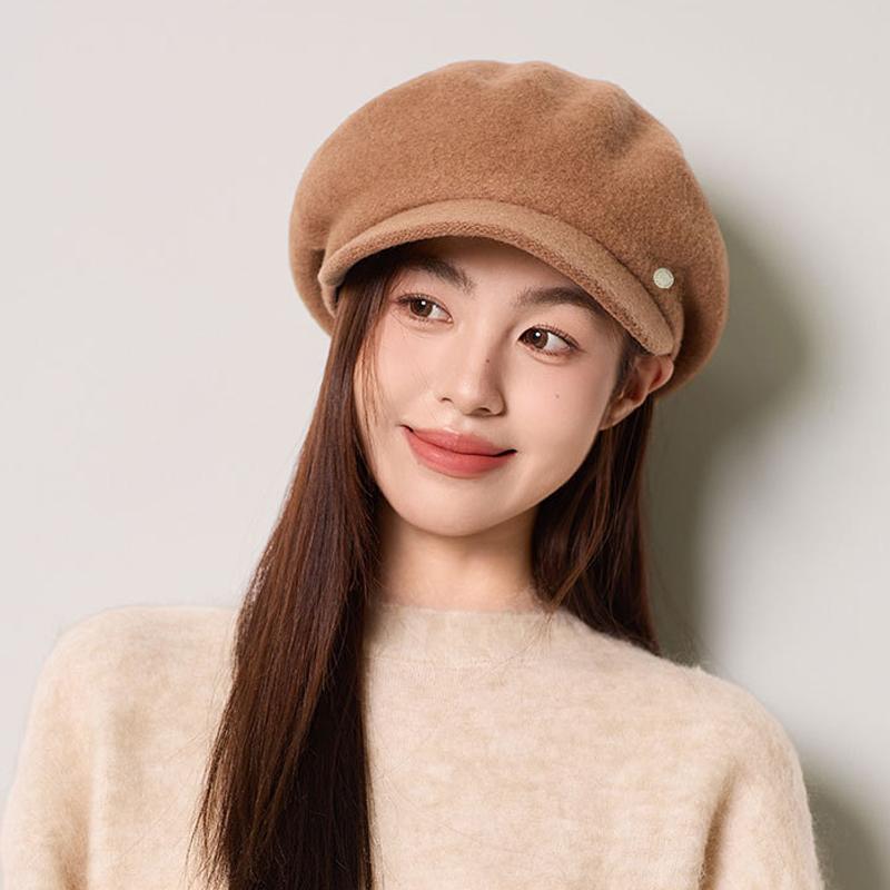 Wool Octagonal Cap Autumn Winter Women's Beret Painter's Cap