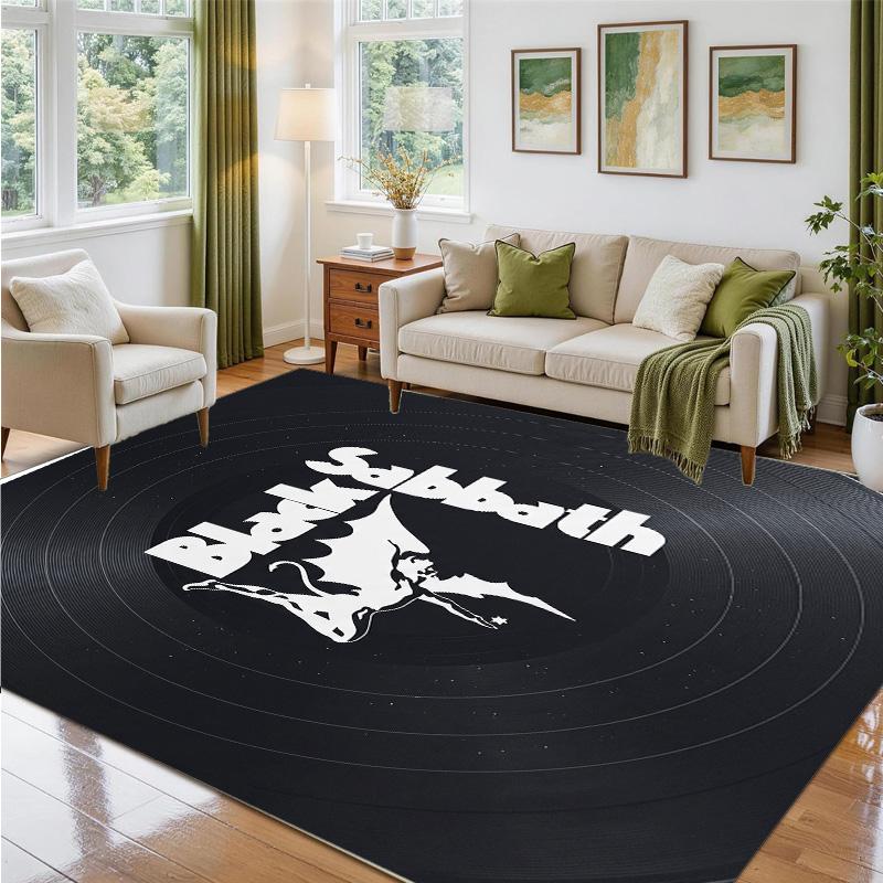 Led Zeppelin Design Crystal Velvet Rug Soft Decorative Mat for Bedroom Entrance