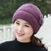 1Pc Bonnets For Women Winter Hats  Head Warmer Floral Cross Knitted Hat Ladies Warm Winter Hat Beanies Women Hat