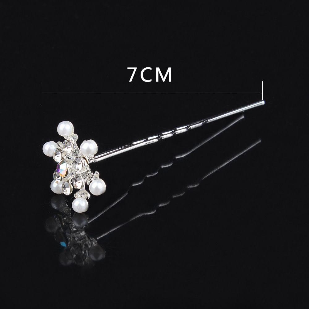 Delicate Snowflake Women Wedding Headwear Hair Pin Pearl Flower Crystal Rhinestone Hair Clips