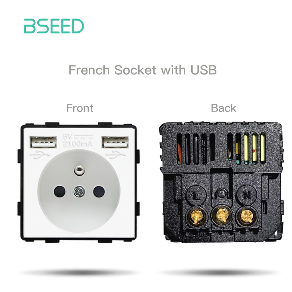 BSEED FR Standard Power Electrical Plug Function Key Wall Socket DIY Part Accessories For Home Improvement