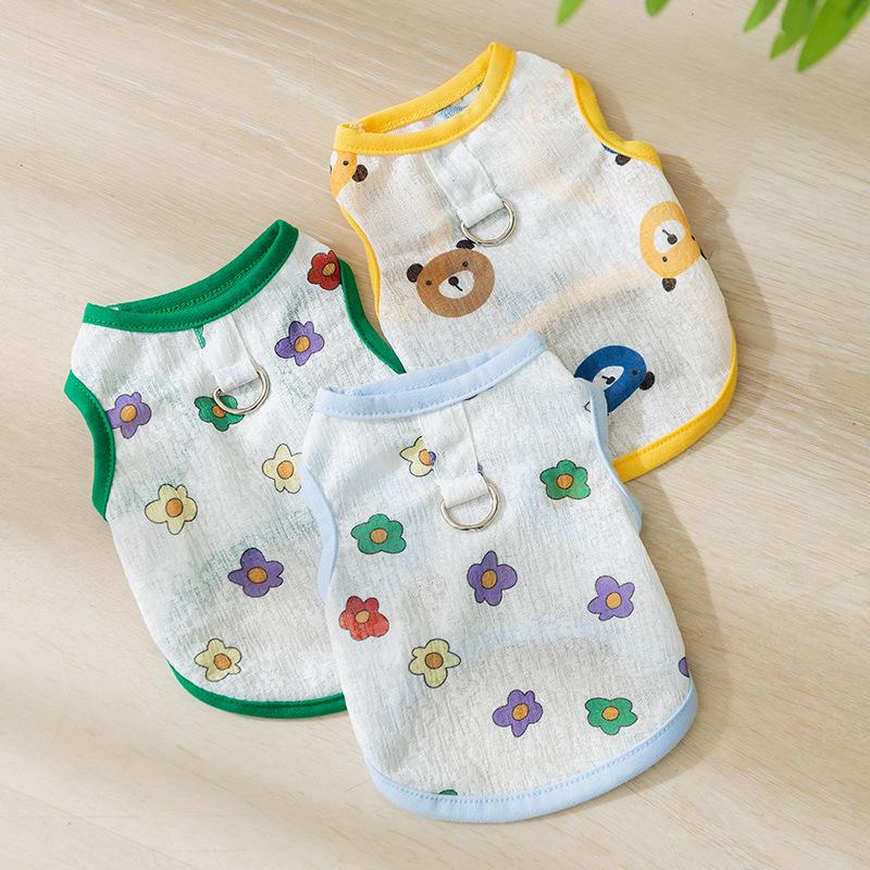 Breathable Mesh Dog Vest: Cute Print, Spring/Summer Style for Bichon, Teddy, Pomeranian